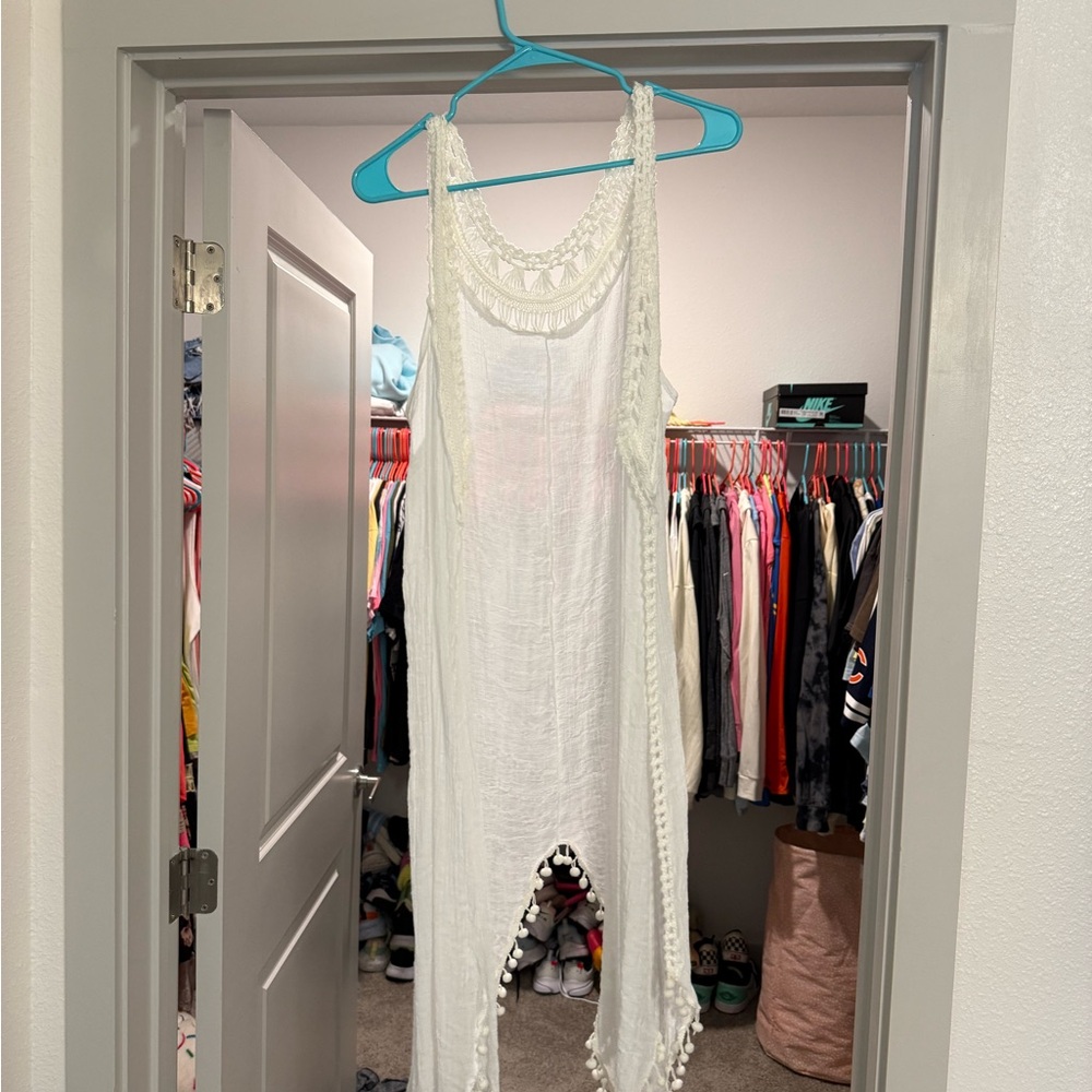 White Kimono Cover Up Tank